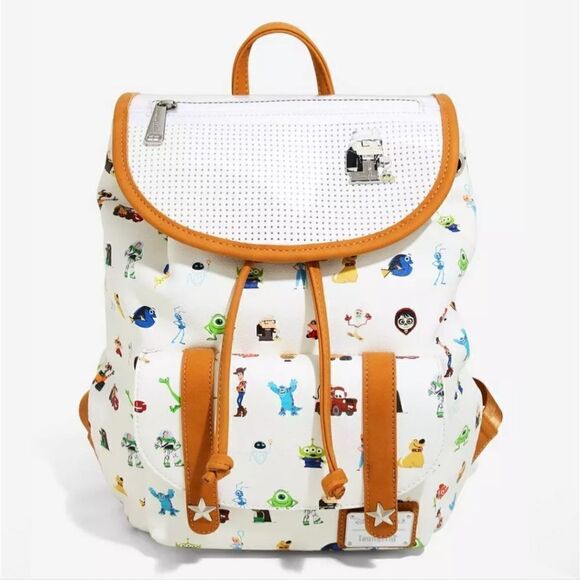 Loungefly Disney Pixar Character Allover Print Pin Collector Mini Rucksack - Picture 1 of 5